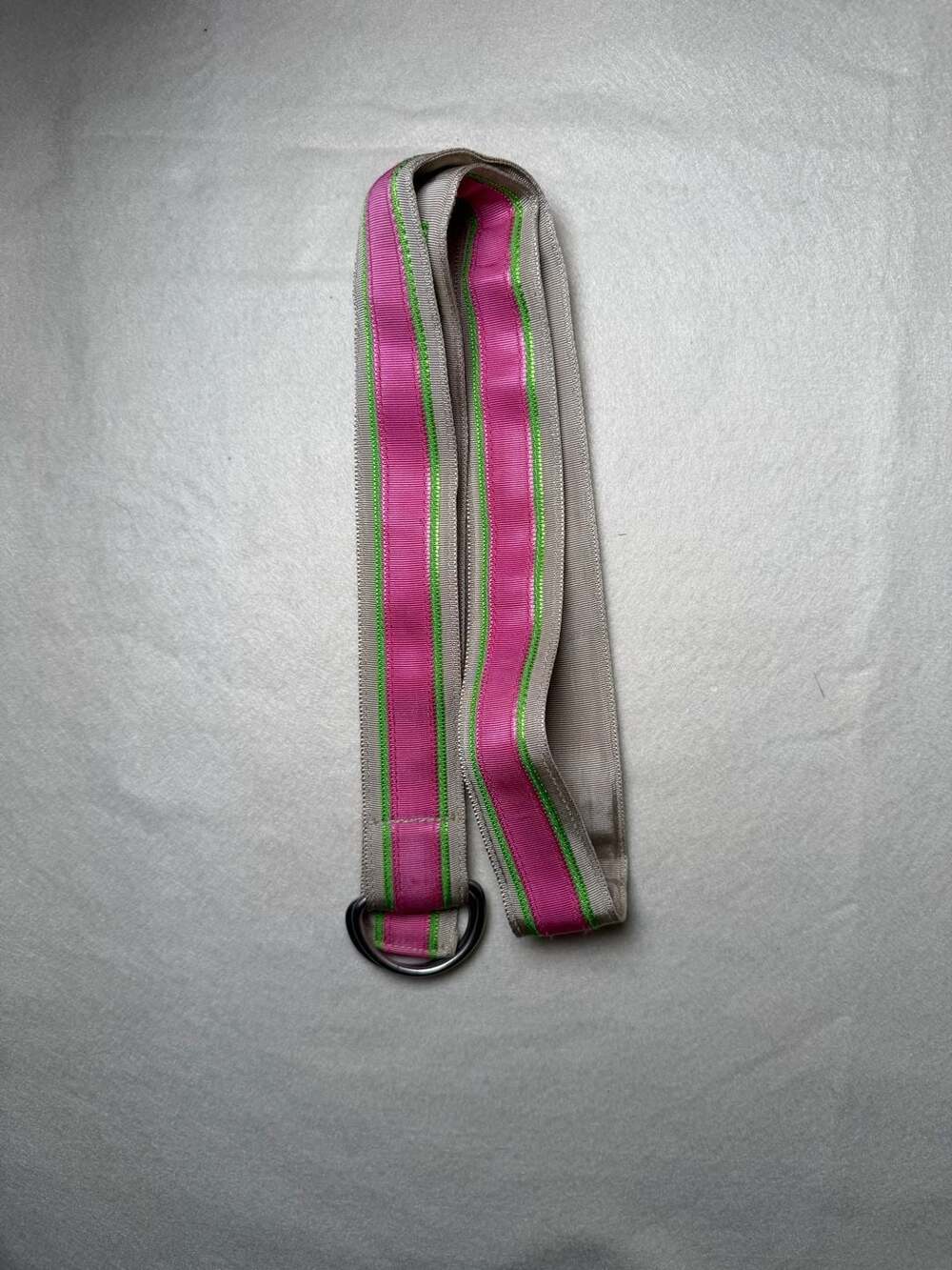 J.Crew D-Ring Ribbon Belt M/L Striped Acetate BUNDLE OF 2